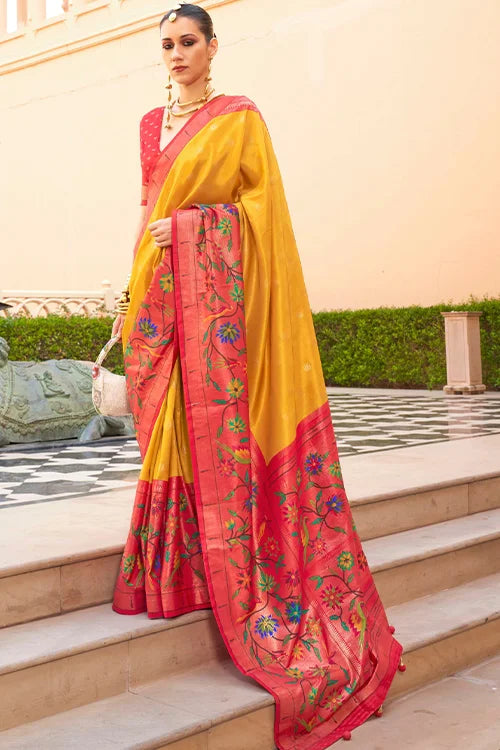 Haldi-Cermony-Saree-With-Blouse