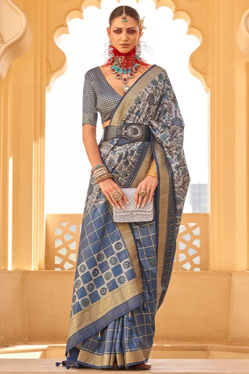 Patola-Silk-Saree-With-Blouse-Piece