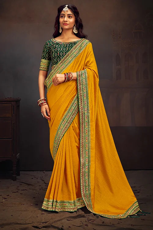 Yellow Haldi Wedding saree