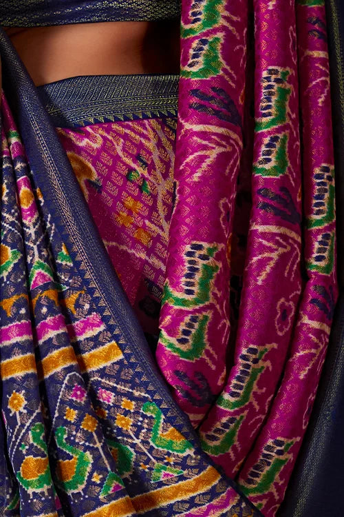 Banaras-Silk-Saree-With-Printed-Blouse