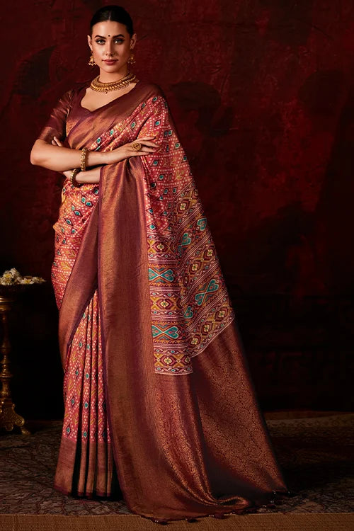 Patola Designer Saree With Blouse