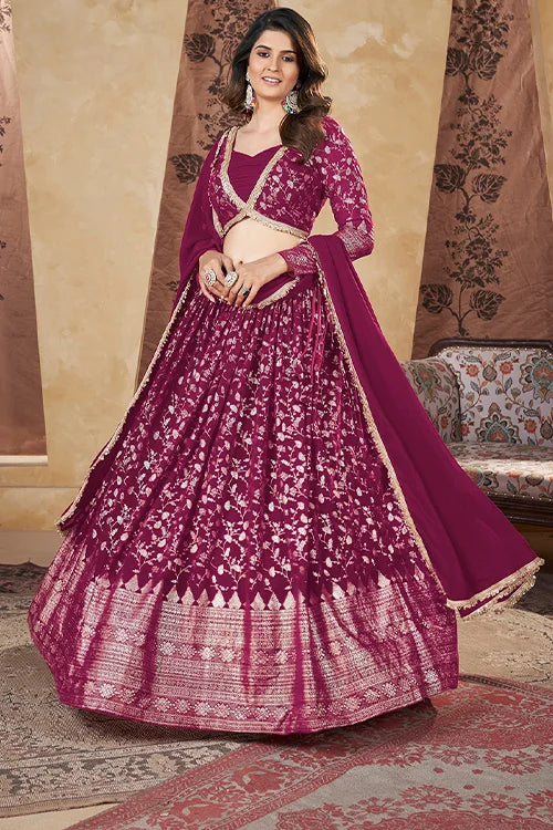 Deep -Pink Lehenga