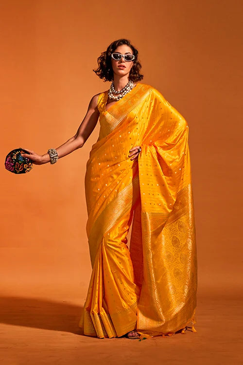 Yellow Haldi Silk Saree 