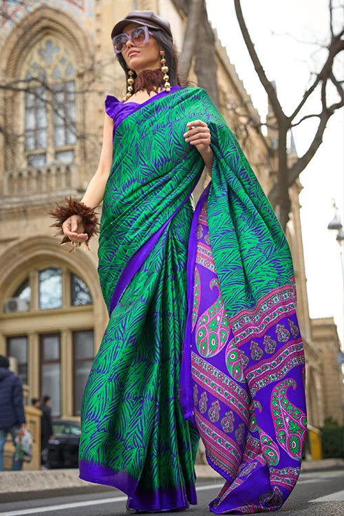 Fancy Beautiful Satin Silk Saree 