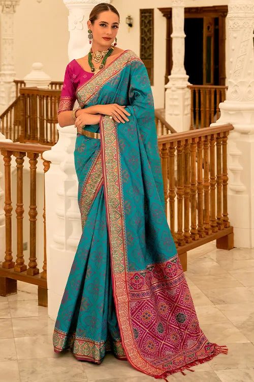 Beautiful Pure Silk Patola Saree With Blouse