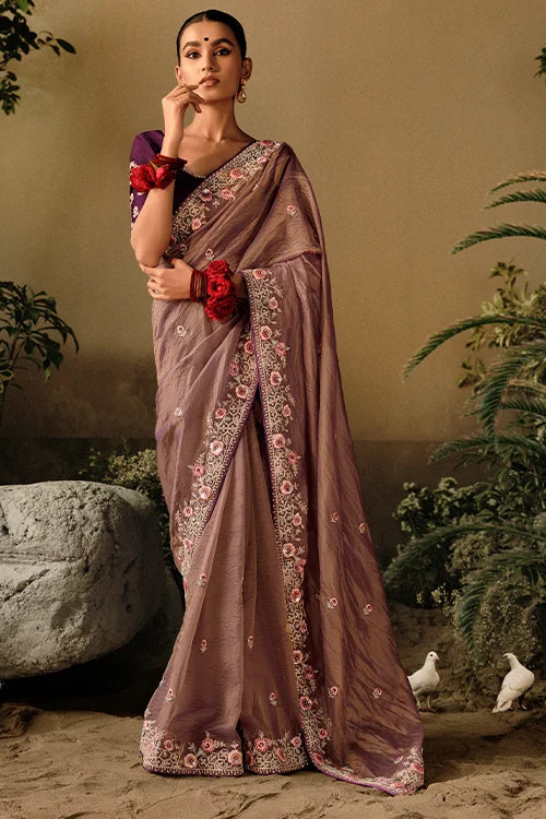 Zari work saree