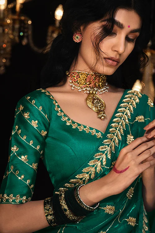 Beautiful Designer Sari With Fancy Blouse 