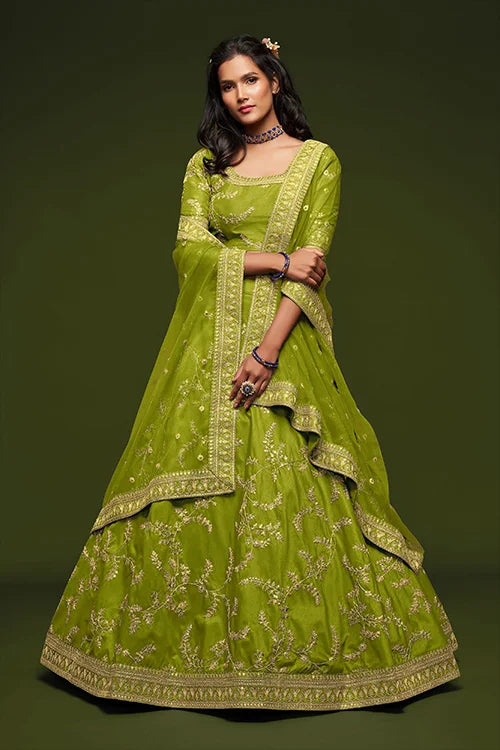 Net Embroidery Lehenga