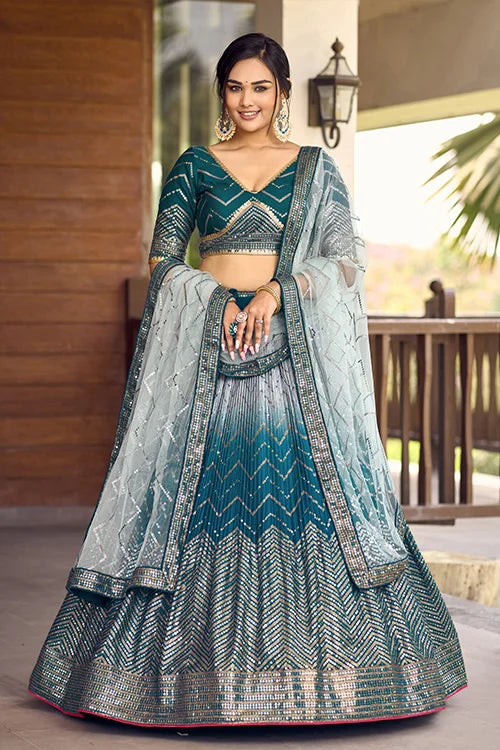 blue lehenga choli