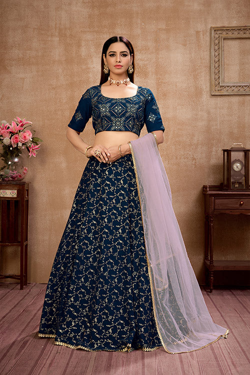 Metalic Foil Work Lehenga Choli 