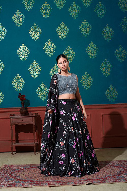 Silk Printed Work Lehenga Choli