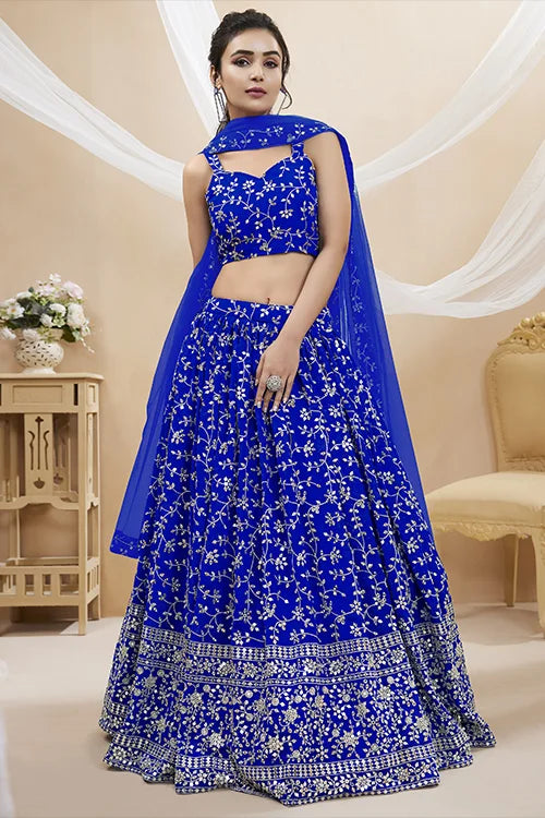 Women's navy blue lehenga choli