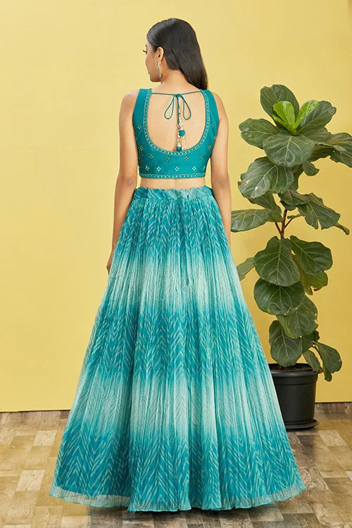 STYLISH BLUE LEHENGA CHOLI