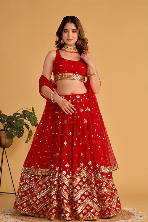 Designer Red Lehenga Choli