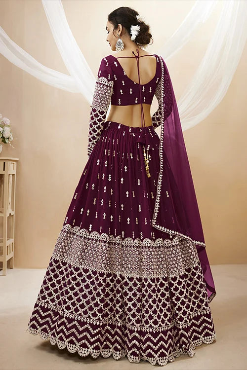 Wine lehenga choli