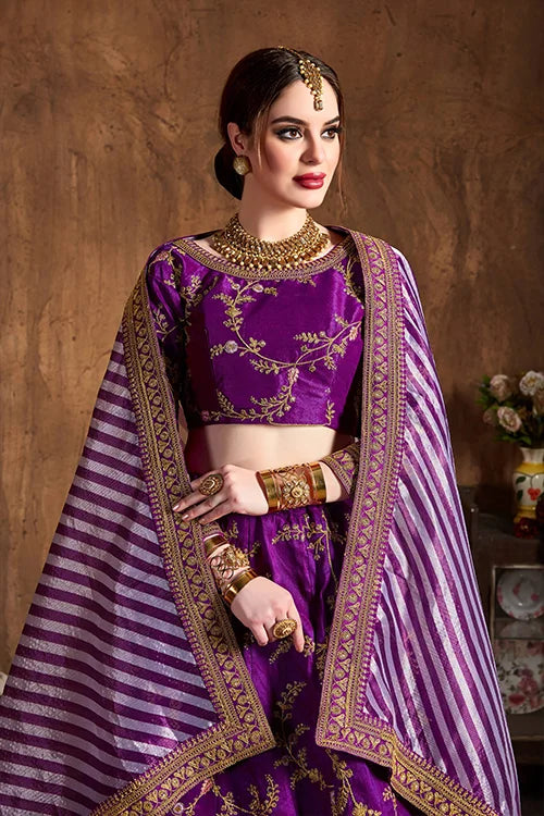 Bridal wear in purple