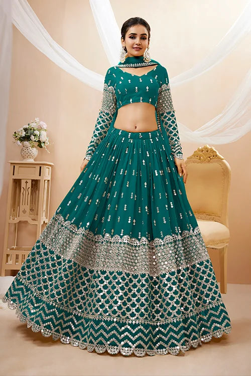 Teal Blue Lehenga Choli