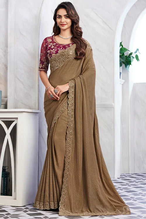 Cocktail Saree With Designer Blouse