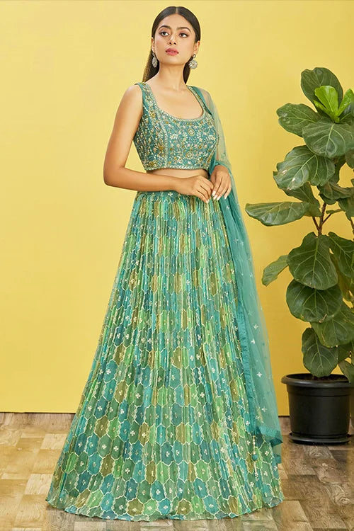 sequins lehenga choli with dupatta