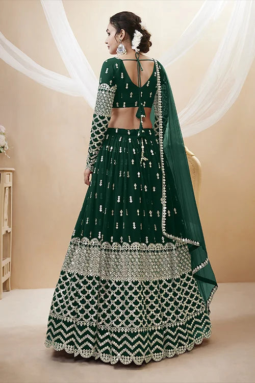 Tree green embroidered lehenga