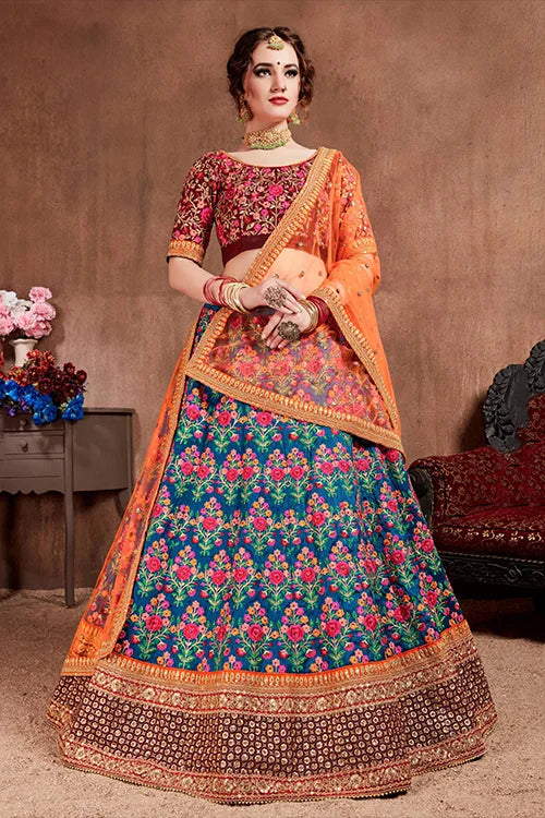 Wine lehenga choli