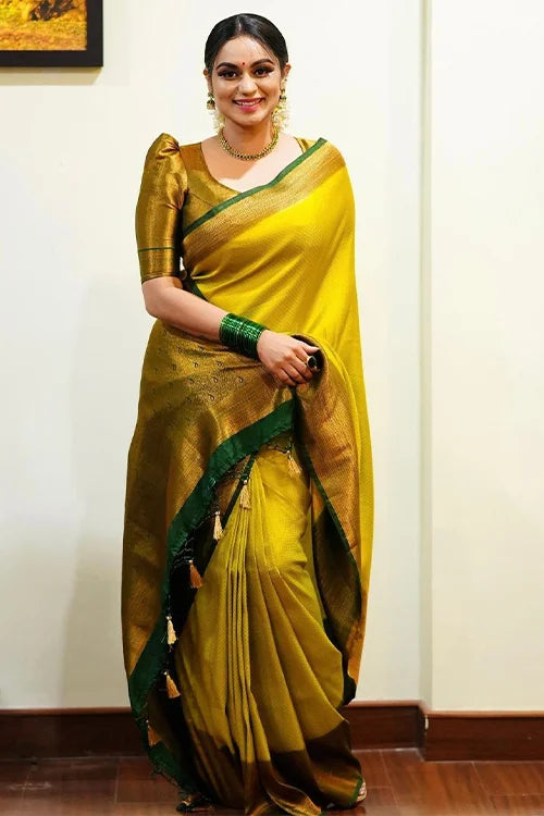 yellow saree