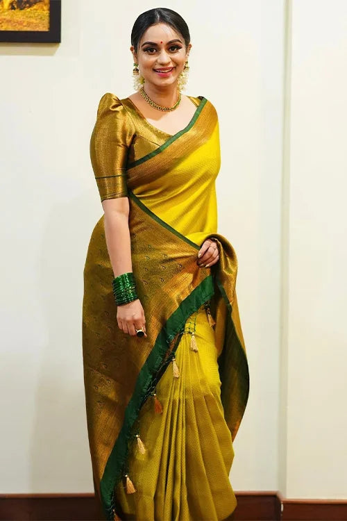 yellow saree