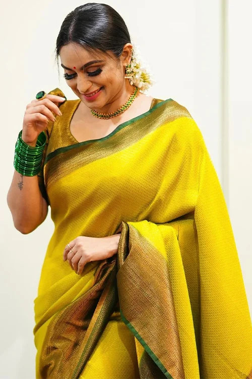 yellow saree