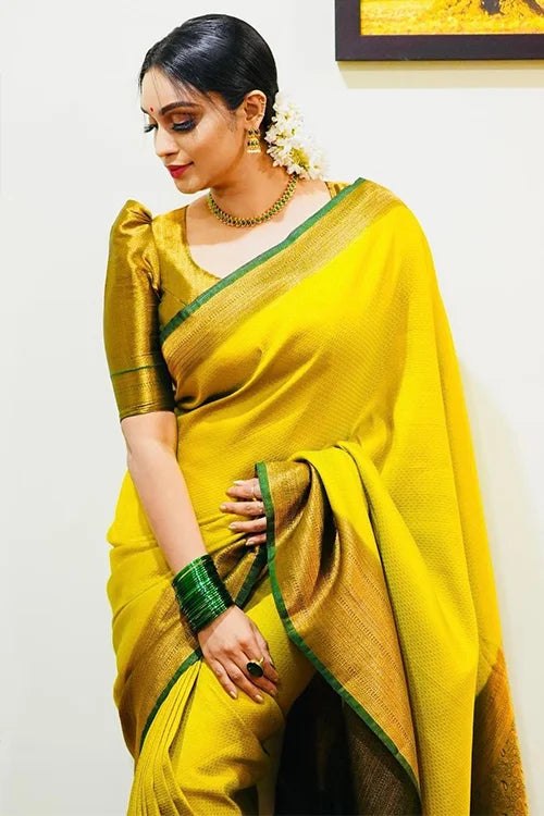 yellow saree