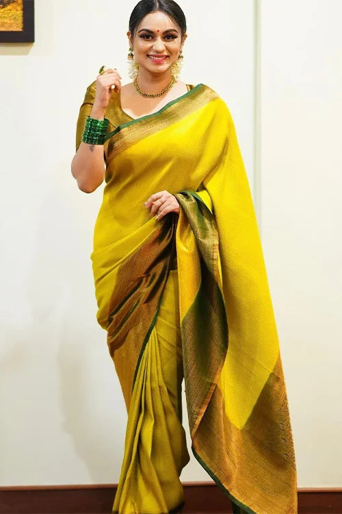 yellow saree