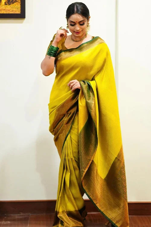 yellow saree