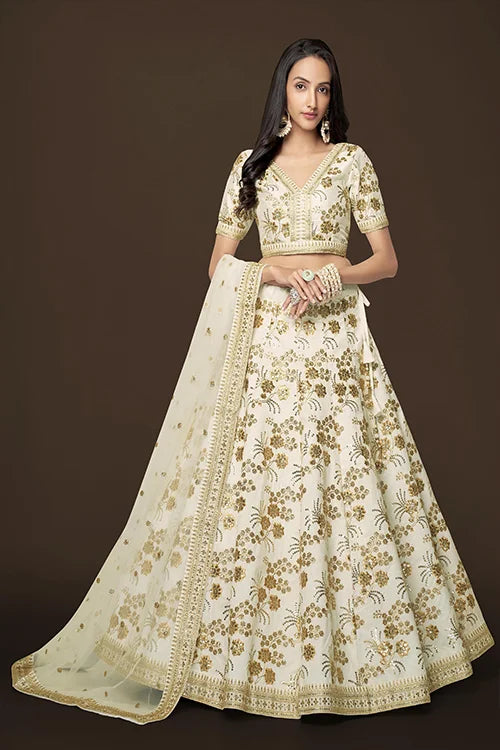 White lehenga choli