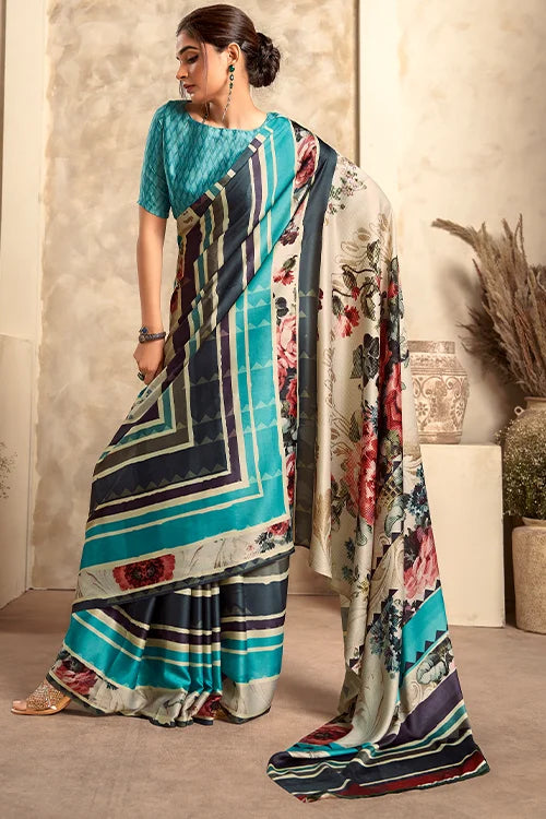 Printed Satin Silk Saree