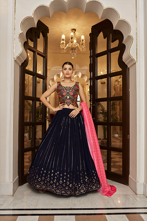 Navy Lehenga Choli