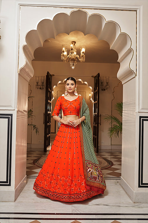 Orange Lehenga Choli