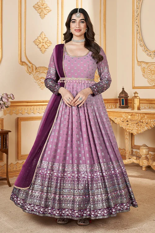 party wear anarkali suit with dupatta