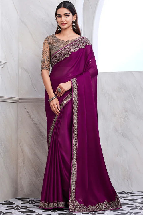 Awesome Party Wear Saree With Fancy Blouse