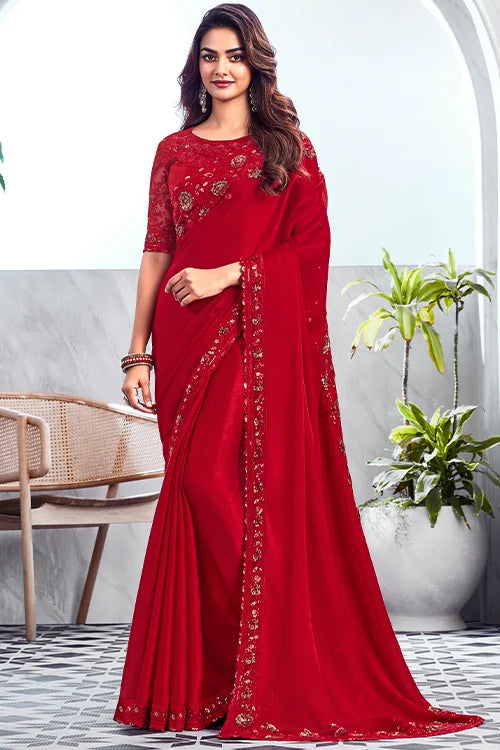 Designer Saree With Designer Blouse 