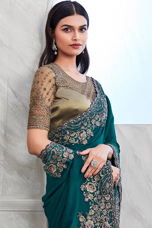 Fancy-Saree-With-Designer-Blouse