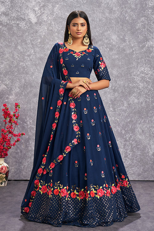 Teal Blue Lehenga Choli