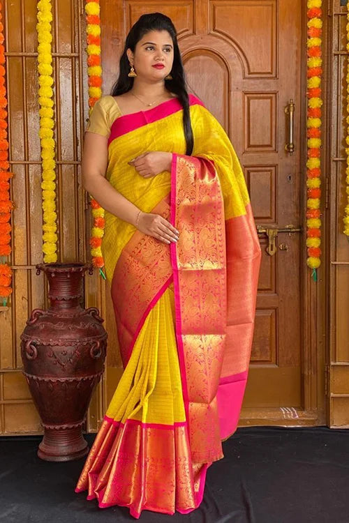 yellow saree