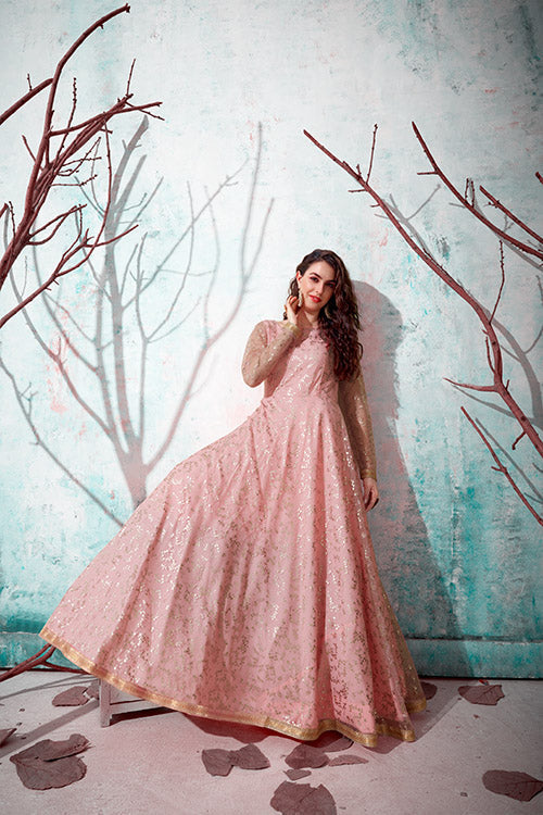 Pink Color Anarkali Gown